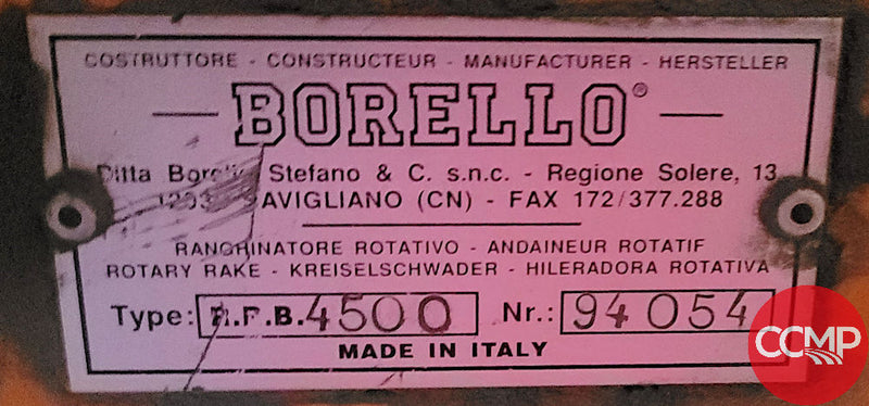 Load image into Gallery viewer, Rotative Rake Borello 4500
